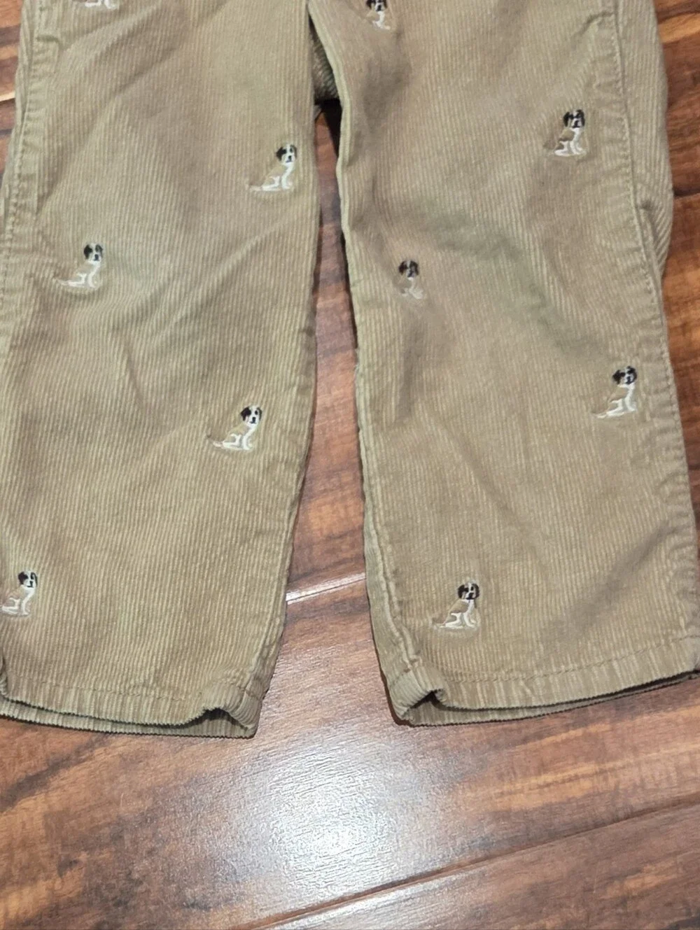 Gymboree EUC 2T Reversible Striped Top and Beige Dog Corduroy Pants